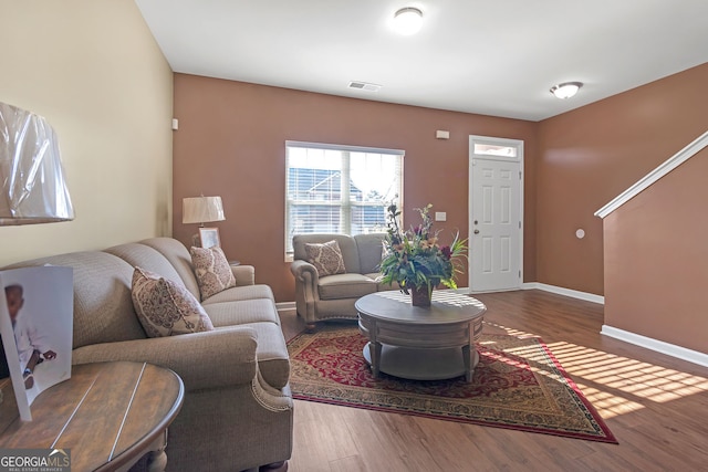 living room featuring hardwood / wood-style floors