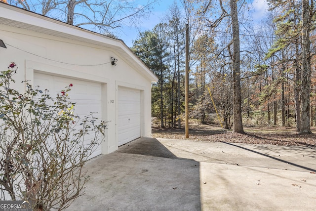 view of garage