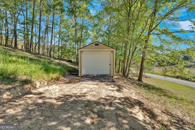 view of garage