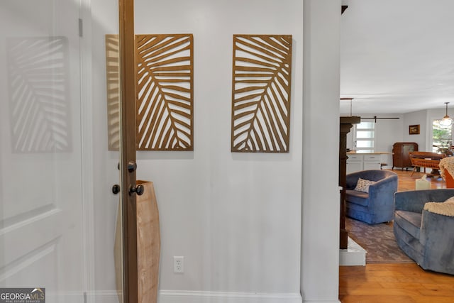 interior details with hardwood / wood-style floors