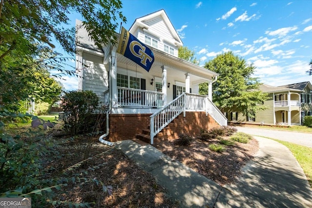 view of front of home with a porch