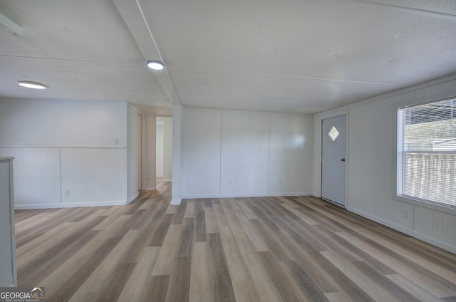 interior space with light hardwood / wood-style floors