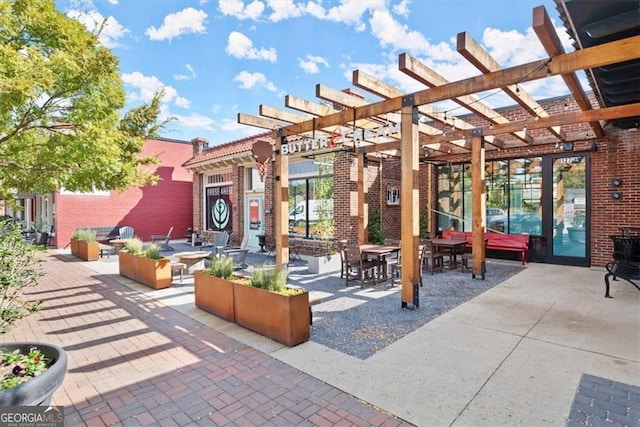 view of patio with a pergola