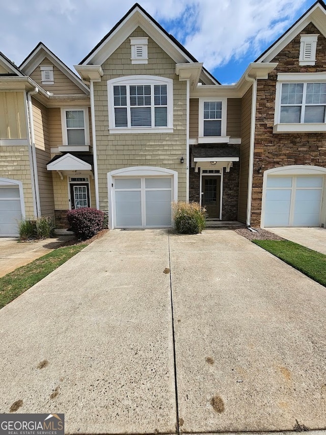 view of property with a garage