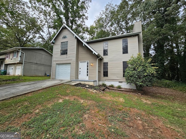 view of property featuring a garage