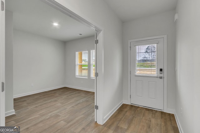 foyer featuring light hardwood / wood-style floors