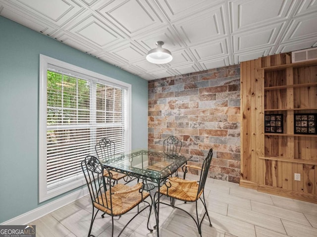 bedroom featuring stainless steel fridge, ceiling fan, and dark carpet