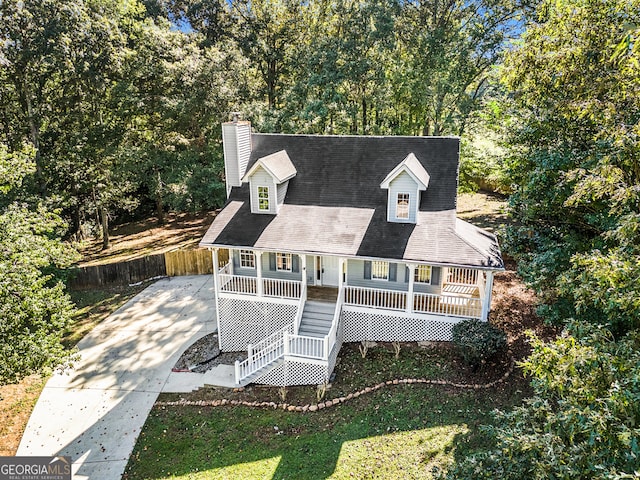 view of front of house featuring covered porch