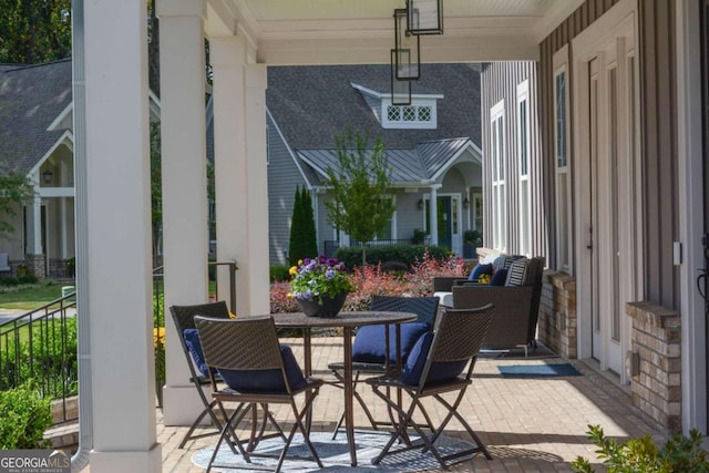 view of patio with a porch