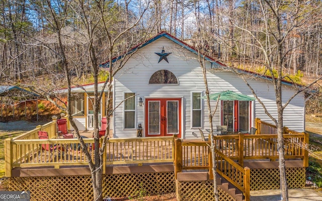 exterior space with a wooden deck