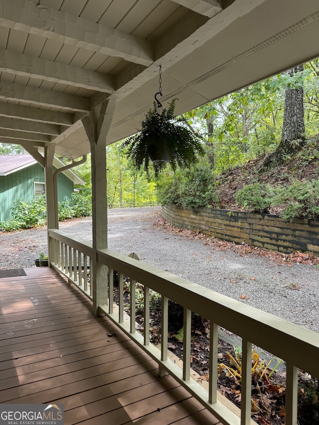 view of wooden deck