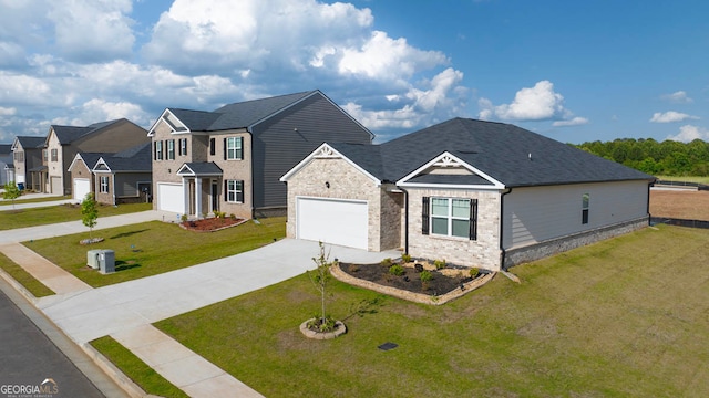 view of front of home with a front lawn