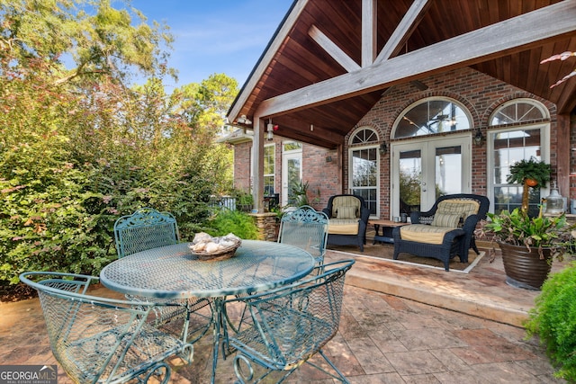 view of patio / terrace with french doors