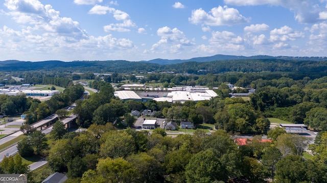 aerial view with a mountain view