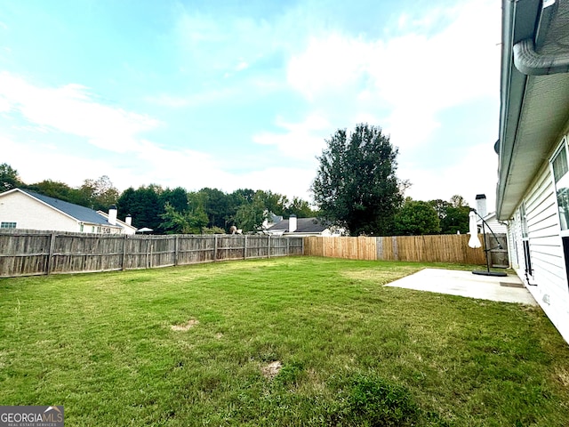 view of yard featuring a patio