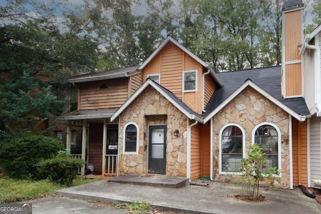 view of front of home with a porch