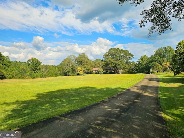 view of home's community with a lawn