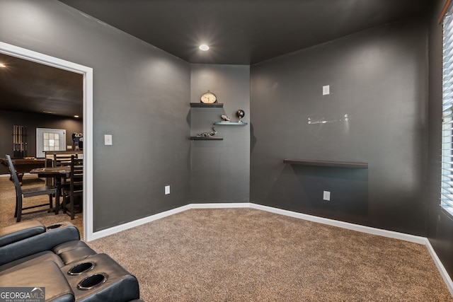 interior space with recessed lighting and baseboards