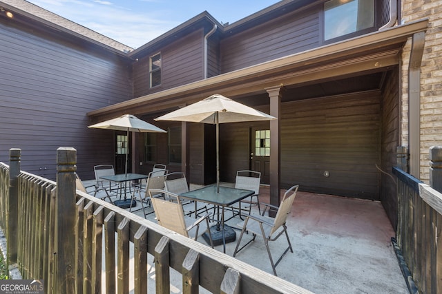 view of patio / terrace featuring outdoor dining space