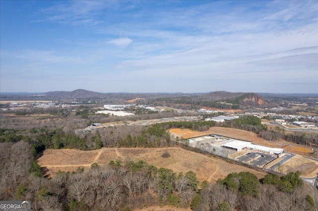 drone / aerial view with a mountain view