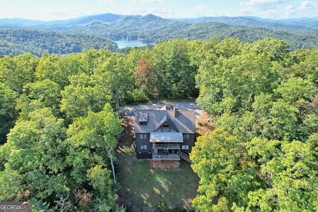 bird's eye view featuring a mountain view