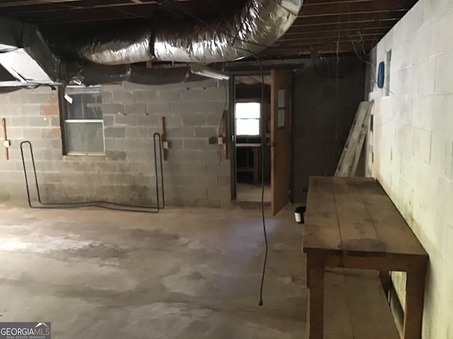 147 Wild Azalea Dr, Dillard, GA 30537 - unfinished basement with concrete block wall