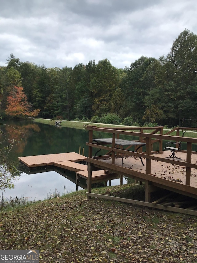 147 Wild Azalea Dr, Dillard, GA 30537 - dock area featuring a wooded view and a water view