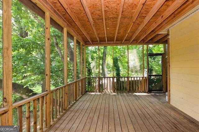 view of unfurnished sunroom