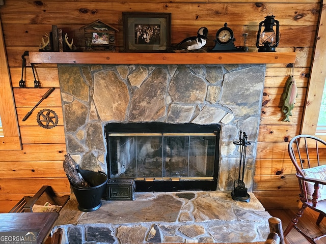 room details with a fireplace