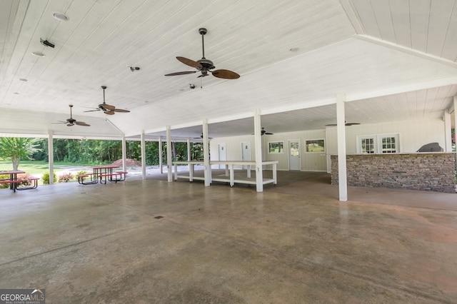 view of patio with ceiling fan