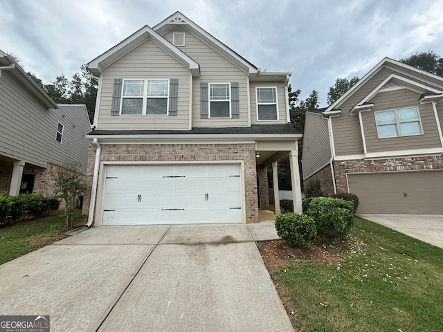 view of front of house with a garage