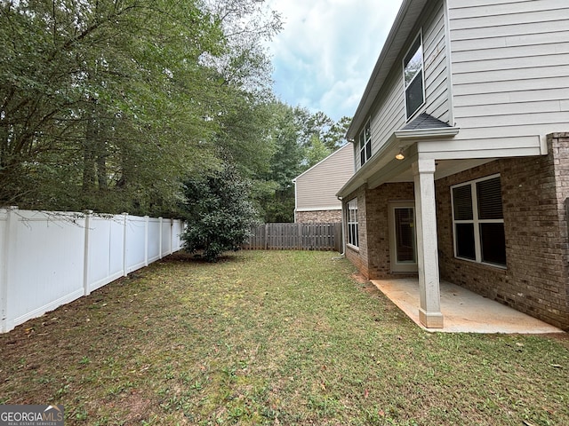 view of yard featuring a patio area