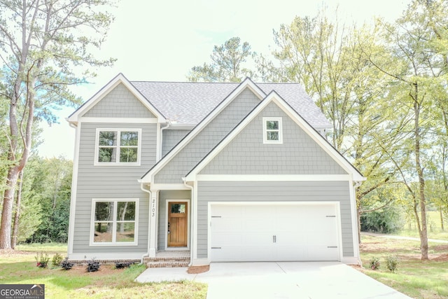 view of front facade with a garage