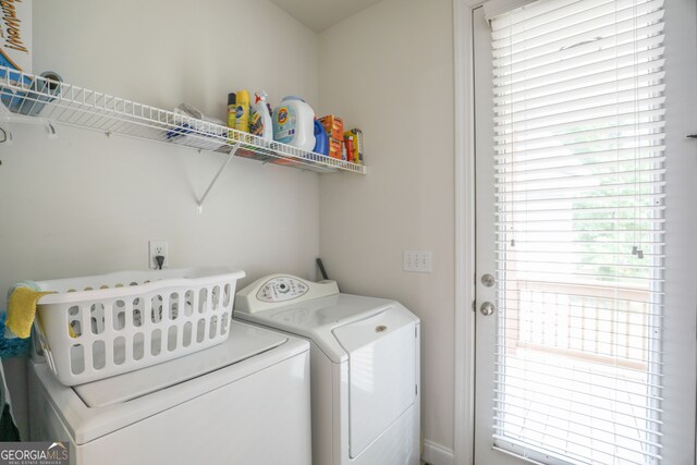 washroom featuring separate washer and dryer