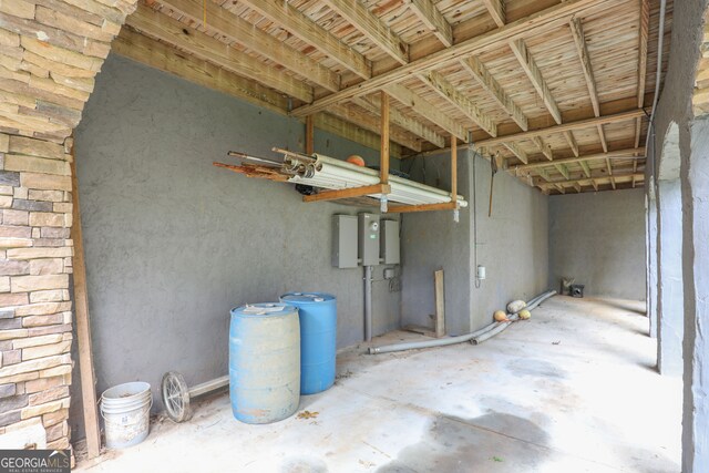 interior space featuring concrete floors