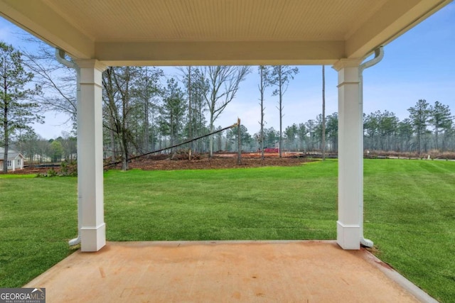 view of yard featuring a patio