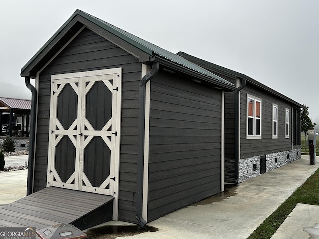 view of shed