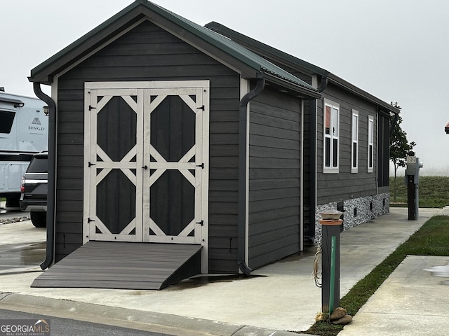 view of shed