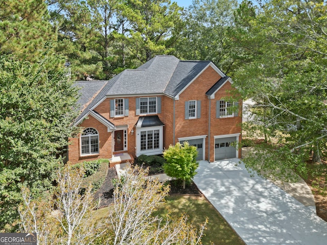 view of front property with a garage