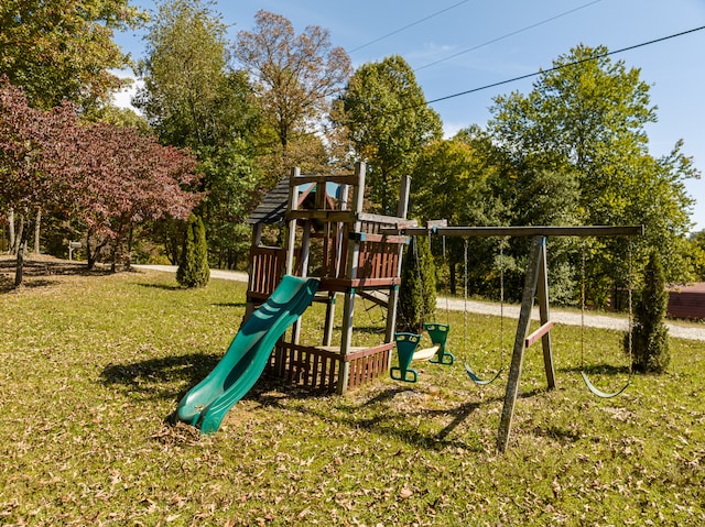 view of play area featuring a yard