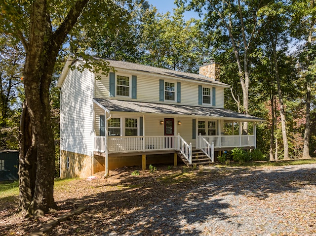 view of front facade featuring a porch