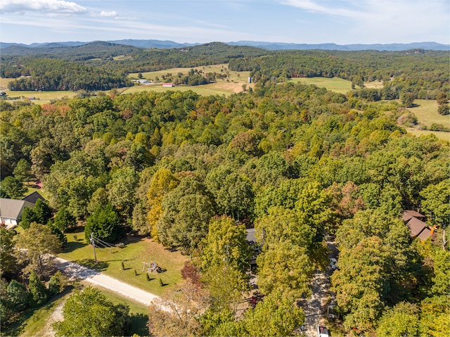 bird's eye view featuring a mountain view