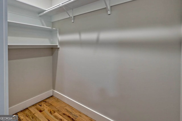 walk in closet featuring wood-type flooring