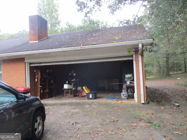 view of garage