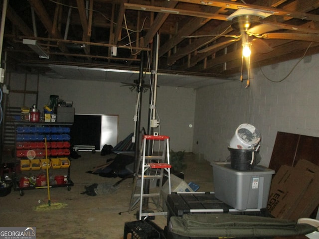 view of basement