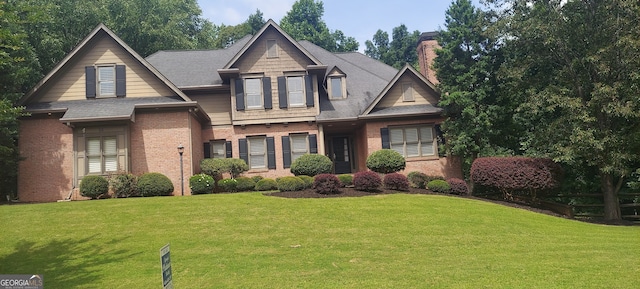 view of front facade with a front lawn