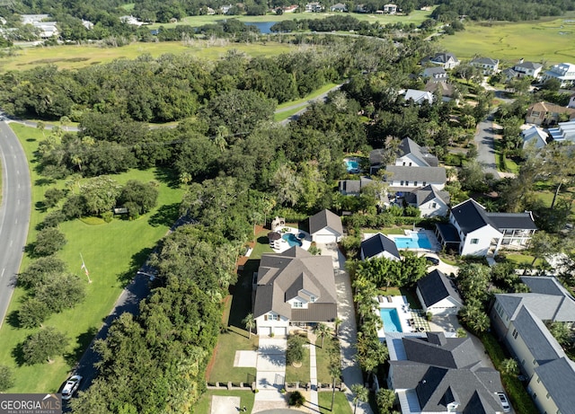 aerial view with a residential view