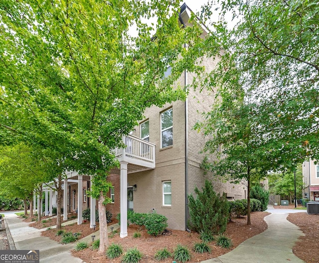 exterior space with a balcony