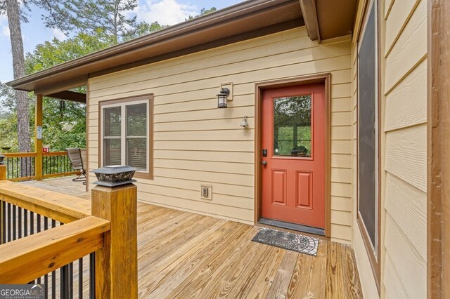 292 Silver Fox Trl, Blue Ridge, GA 30513 - entrance to property with a wooden deck