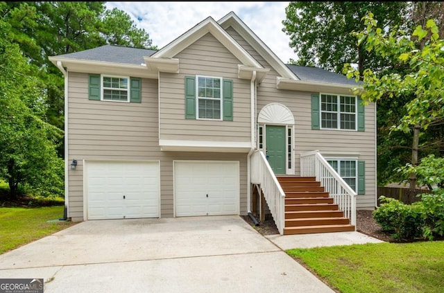 split foyer home with a garage